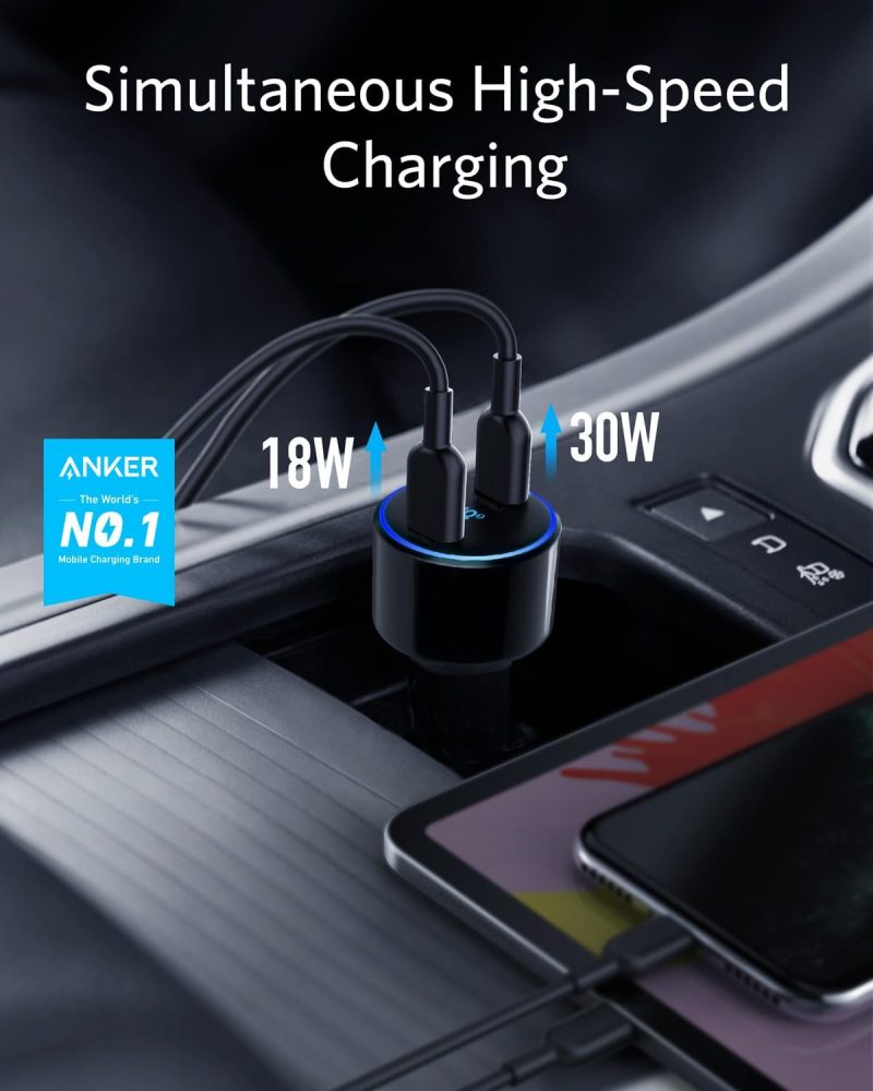 Anker PowerDrive +lll Duo 48W Car Charger - Black - Image 2