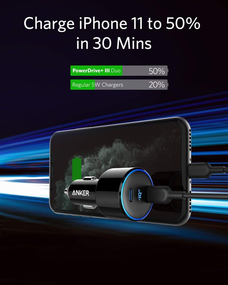 Anker PowerDrive +lll Duo 48W Car Charger - Black - Image 4