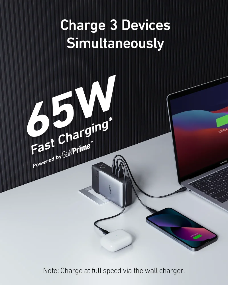 Anker 733 10K 65W Power Bank - Black - Image 2