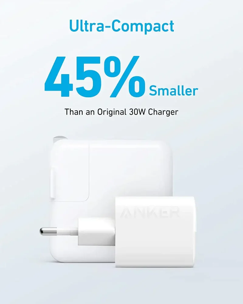 Anker 323 Charger 33W-Dual Port C+USB - White - Image 2