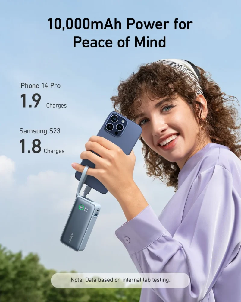 Anker Nano Power Bank(30W,Built-In USB-C Cable) - Image 4