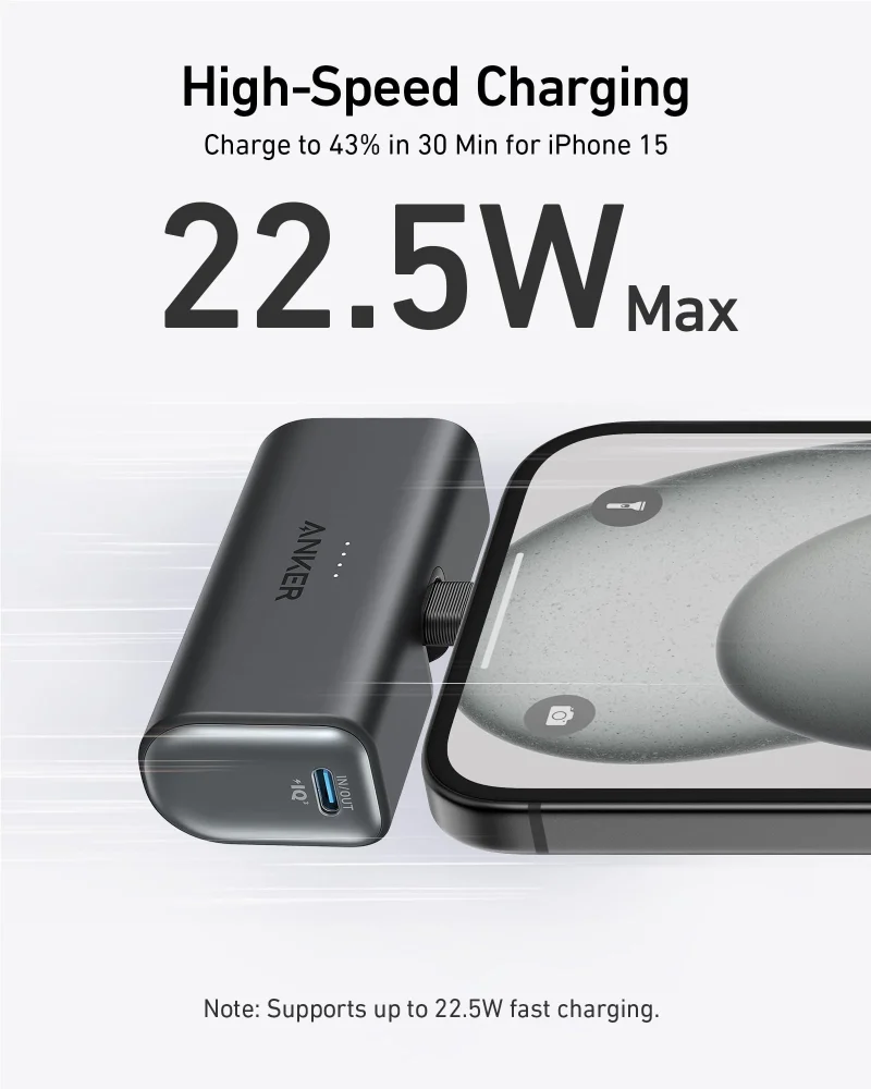 Anker Nano Power Bank (22.5W, Built-In USB-C Connector) - Image 5