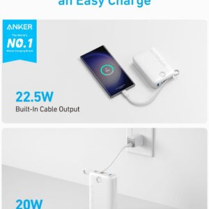 Anker Power Bank(20,000mAh,Built-In USB-C Cable)