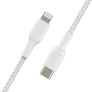 Belkin Boost Charge USB-C to Lightning Cable, Braided – 2m – White