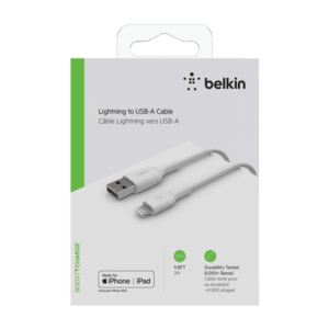 Belkin Boost Lightning to USB-A Cable – 3M – White