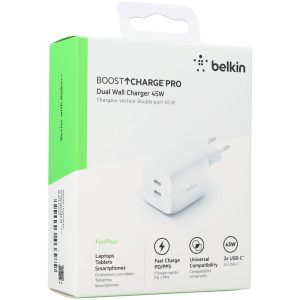 Belkin Dual USB-C GaN Wall Charger with PPS 45W