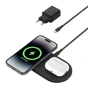 Belkin Boostcharge Pro 2-in-1 Magnetic Wireless Charging Station – 15W – Black