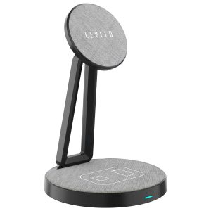 Levelo DualFlow 2 IN 1 Fabric Wireless Charger – Black