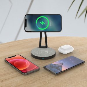 Levelo DualFlow 2 IN 1 Fabric Wireless Charger – Black