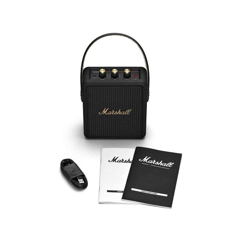 Marshall Stockwell II Portable Bluetooth Speaker - Black & Brass - Image 3