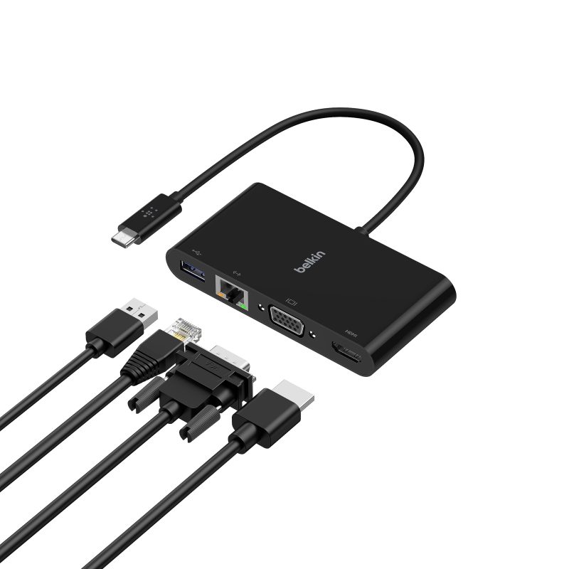 Belkin USB-C Multimedia Adapter with Ethernet, USB-A 3.0, VGA, and 4K HDMI Ports - Image 5
