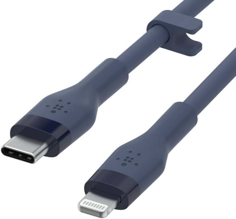 Belkin BoostCharge Silicone USB-C to Lightning Cable 1M - Blue - Image 3