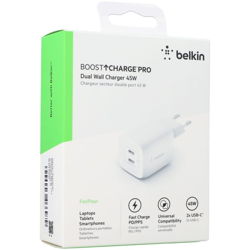 Belkin Dual USB-C GaN Wall Charger with PPS 45W - Image 2
