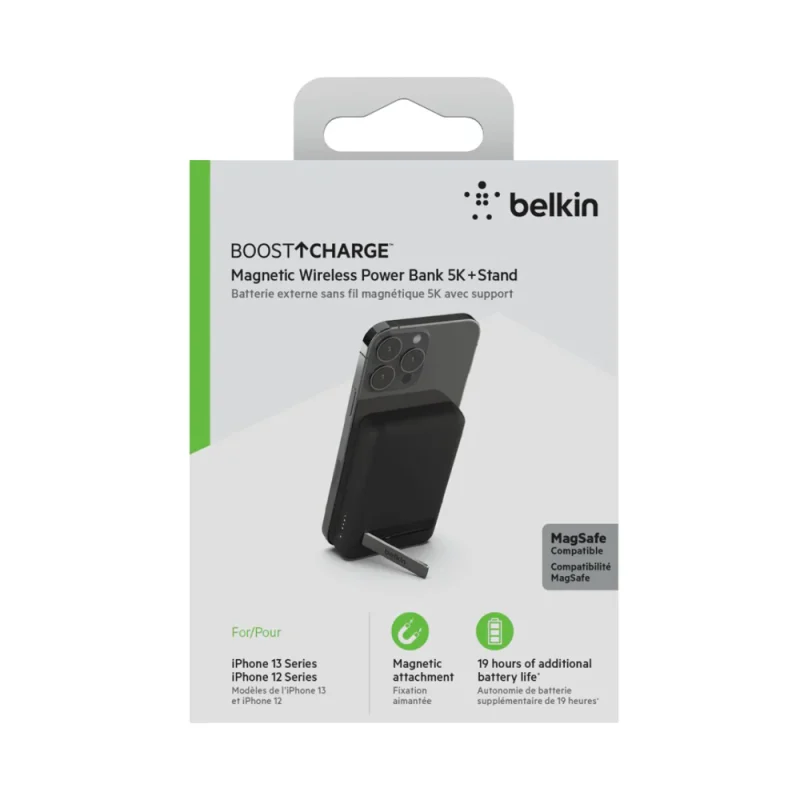 Belkin Magnetic Wireless Power Bank 5K with Stand - Image 2