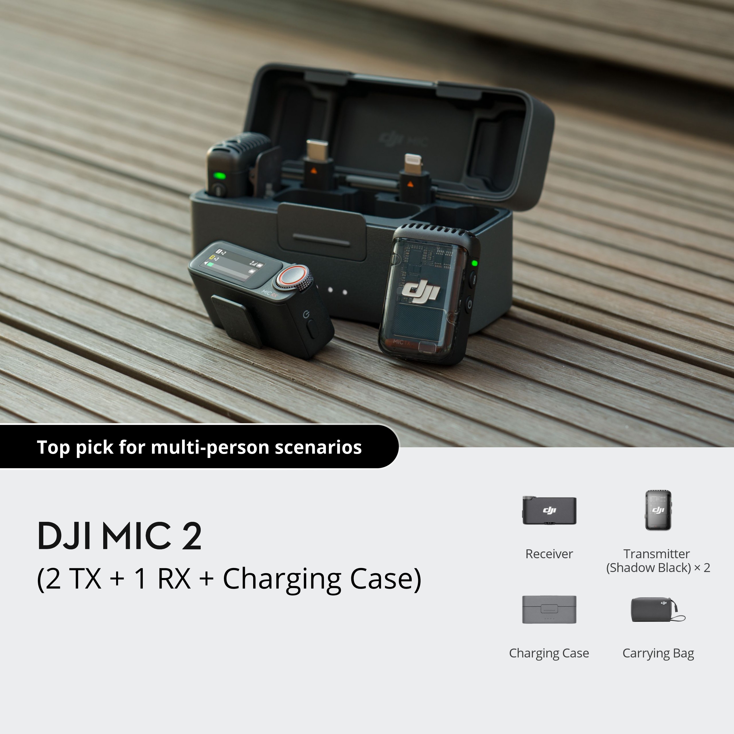 DJI Mic 2 (2 TX + 1 RX + Charging Case) - Image 6