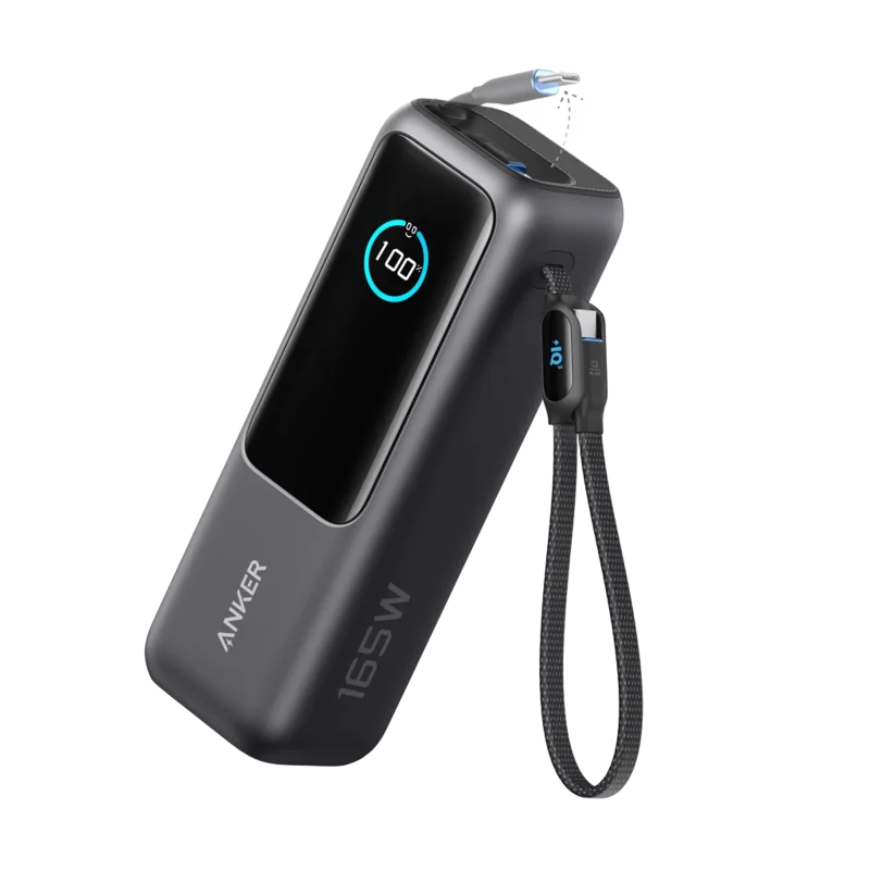 Anker Laptop Power Bank (25K, 165W, Built-In and Retractable Cables)