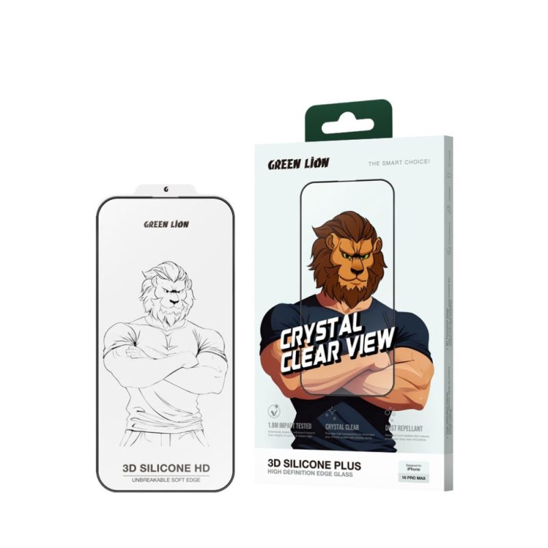 Green Lion 3D Silicone Plus High Definition Edge Glass for iPhone 16 6.1 - Clear - Image 3