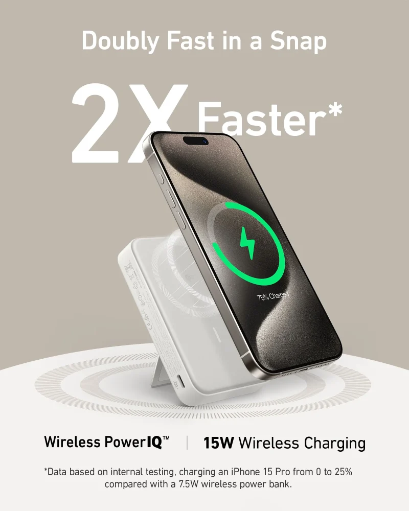 Anker Magnetic Wireless Power Bank 10,000mAh with Stand